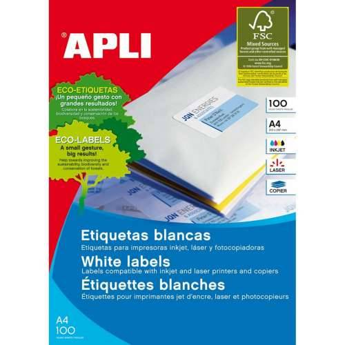 Samoljepljive naljepnice Apli 1278 100 Listovi 105 x 57 mm Bijela Cijena