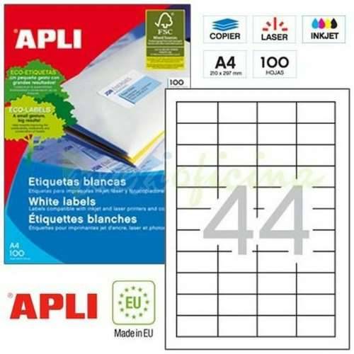 Samoljepljive naljepnice Apli 1285 100 Listovi 48,5 x 25,4 mm Bijela Cijena