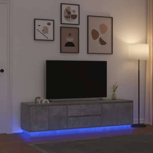 TV ormarić s LED svjetlima siva boja betona 193,5x41x50 cm - Beton siva 1 193.5 cm Cijena