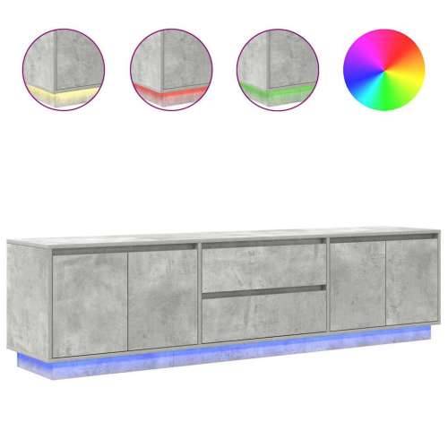TV ormarić s LED svjetlima siva boja betona 193,5x41x50 cm - Beton siva 1 193.5 cm Cijena