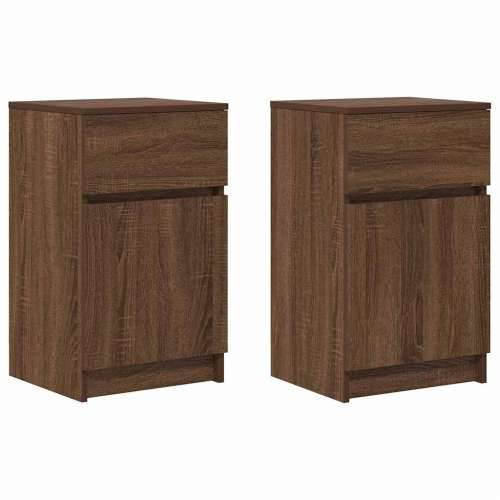 Noćni ormarići 2 kom boja hrasta 39x35x65 cm konstruirano drvo - Smeđi hrast 2 Cijena