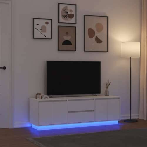 TV ormarić s LED svjetlima bijeli 160,5x41x50 cm - Bijela 1 160.5 cm Cijena