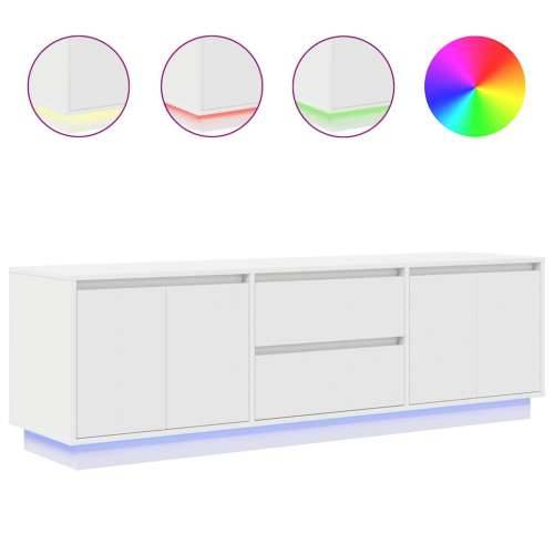 TV ormarić s LED svjetlima bijeli 160,5x41x50 cm - Bijela 1 160.5 cm Cijena