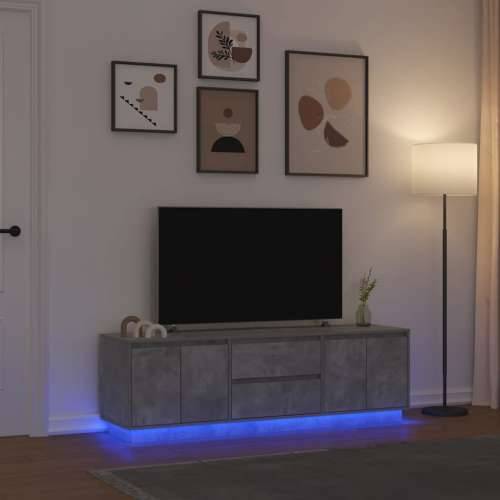 TV ormarić s LED svjetlima siva boja betona 160,5x41x50 cm - Beton siva 1 160.5 cm Cijena
