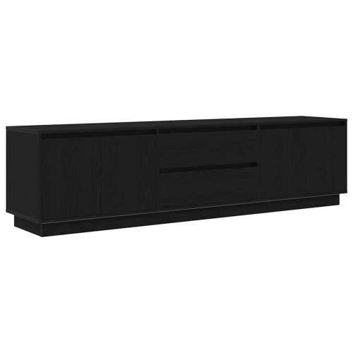 TV ormarić s LED svjetlima crni hrast 193,5x41x50 cm - Crni hrast 1 193.5 cm Cijena