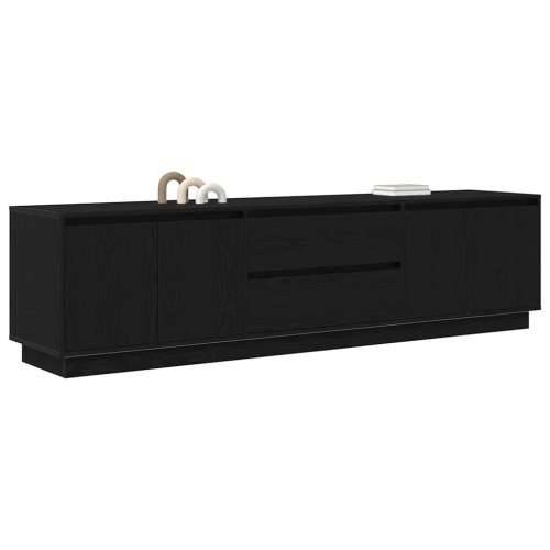 TV ormarić s LED svjetlima crni hrast 193,5x41x50 cm - Crni hrast 1 193.5 cm Cijena