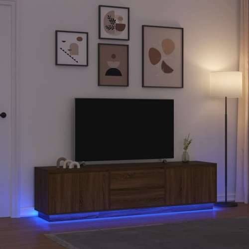 TV ormarić s LED svjetlima boja smeđeg hrasta 193,5x41x50 cm - Smeđi hrast 1 193.5 cm Cijena