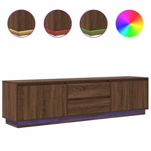 TV ormarić s LED svjetlima boja smeđeg hrasta 193,5x41x50 cm - Smeđi hrast 1 193.5 cm Cijena