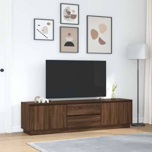 TV ormarić s LED svjetlima boja smeđeg hrasta 193,5x41x50 cm - Smeđi hrast 1 193.5 cm Cijena