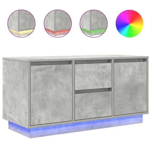TV ormarić s LED svjetlima siva boja betona 100x41x50 cm - Beton siva 1 100 cm Cijena