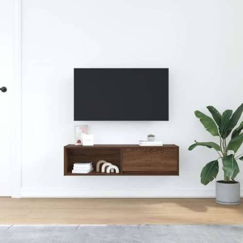 TV ormarić boja Smeđi hrasta 100x31x25,5cm od konstruirano drvo - Smeđi hrast 1 100 cm Cijena