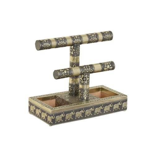 Kutija za nakit Home ESPRIT Bijela Šampanjac Drvo Aluminij 20 x 10 x 18 cm Cijena