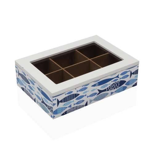 Kutija za Čajeve Versa Aqua 2 Drvo 17 x 7 x 24 cm Cijena