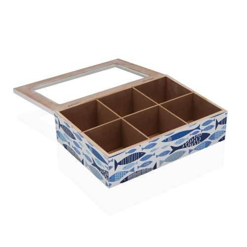 Kutija za Čajeve Versa Aqua 2 Drvo 17 x 7 x 24 cm Cijena