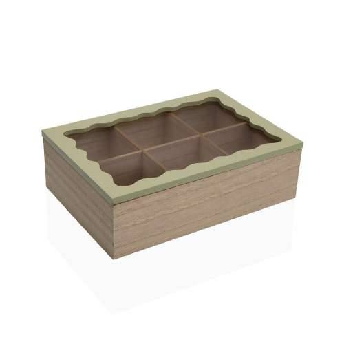Kutija za Čajeve Versa Bijela Drvo 20 x 5 x 16,5 cm Cijena
