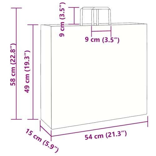 Papirnate vrećice 250 kom s ručkama crne 54x15x49 cm - Crna 54 x 15 x 49 cm 250 Cijena