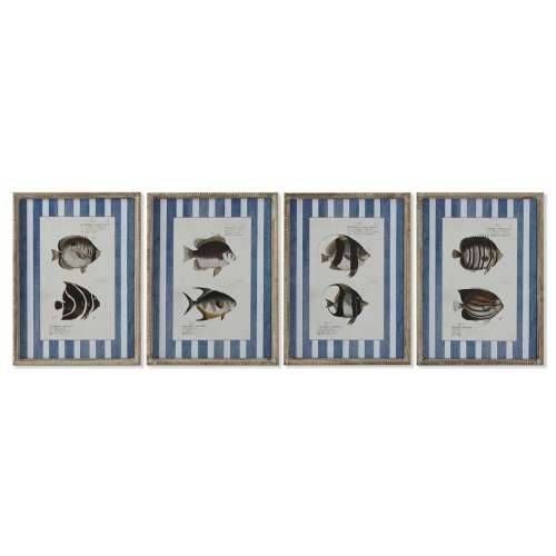 Slika Home ESPRIT Plava Riba 40 X 2,5 X 55 cm (4 kom.) Cijena
