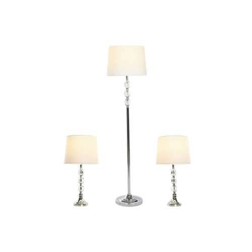 Podna svjetiljka Home ESPRIT Bijela Srebrna 50 W 220 V 35 x 35 x 150 cm (3 Dijelovi) Cijena