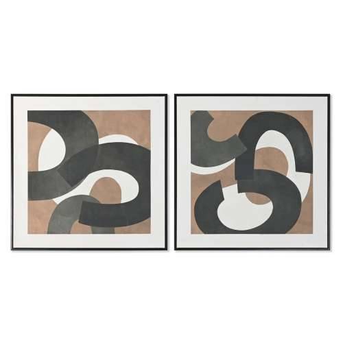 Slika Home ESPRIT Smeđa Crna Zelena Apstraktno gradski 80 x 4 x 80 cm (2 kom.) Cijena