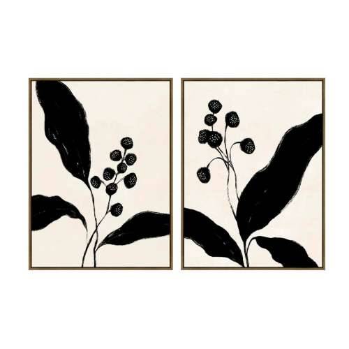 Slika Home ESPRIT Crna Bež Cvijet gradski 75 x 4 x 100 cm (2 kom.) Cijena