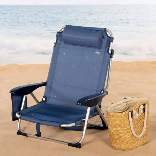 Stolica za za plažu Aktive Sklopiv Mornarsko plava 51 x 76 x 45 cm (2 kom.) Cijena