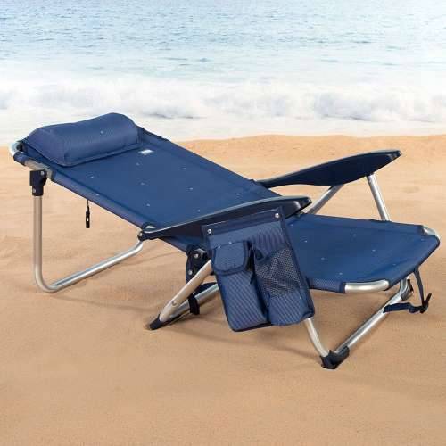 Stolica za za plažu Aktive Sklopiv Mornarsko plava 51 x 76 x 45 cm (2 kom.) Cijena