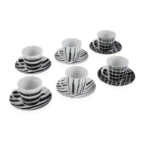 Set Šalica s Tanjurićima Versa Crna Porculan Cijena
