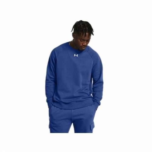 Muška Majica bez Kapuljače Under Armour Rival Fleece Crew Plava Cijena