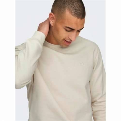 Muška Majica bez Kapuljače Only & Sons Onsdan Unshed Reg Crew Neck Bijela Cijena