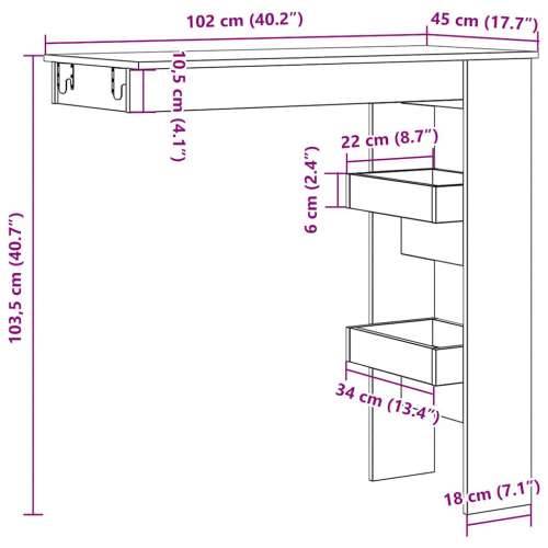 Zidni barski stol Artisan hrast 102x45x103,5 cm izrađeno drvo - hrast artisan 1 Cijena