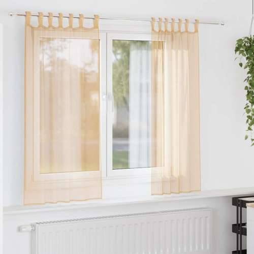 Voile zavjese s petljama 2 kom pijesak 140x175 cm - Pijesak 140 x 175 cm 1 s petljama Cijena
