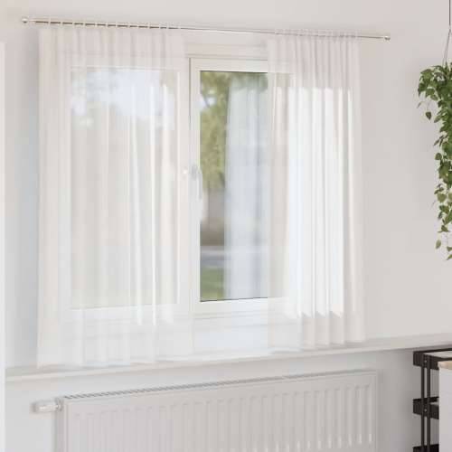 Voile zavjese s petljama 2 kom bijele 140x175 cm - Bijela 140 x 175 cm 1 s petljama Cijena