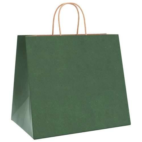 Papirnate vrećice 50 kom s ručkama zelene 32x22x28 cm - Zelena 32 x 22 x 28 cm 50 Cijena