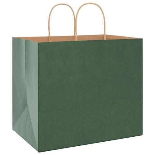 Papirnate vrećice 50 kom s ručkama zelene 32x22x28 cm - Zelena 32 x 22 x 28 cm 50 Cijena