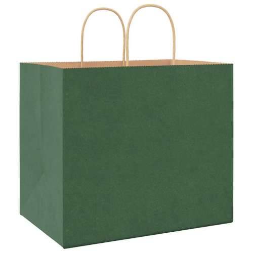 Papirnate vrećice 50 kom s ručkama zelene 32x22x28 cm - Zelena 32 x 22 x 28 cm 50 Cijena