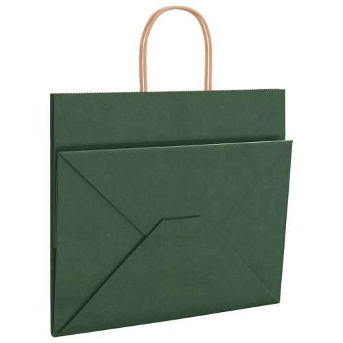 Papirnate vrećice 50 kom s ručkama zelene 32x22x28 cm - Zelena 32 x 22 x 28 cm 50 Cijena