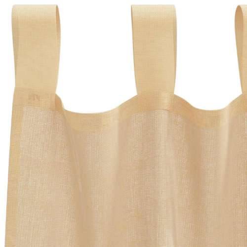 Voile zavjese s petljama 2 kom pijesak 140x245 cm - Pijesak 140 x 245 cm 1 s petljama Cijena