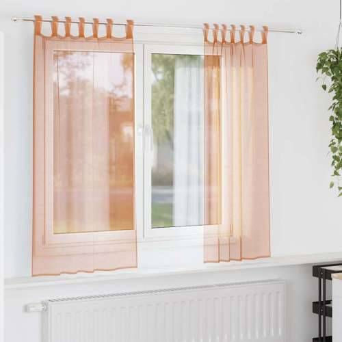 Voile zavjese s petljama 2 kom terakota 140x140 cm - Terakota 140 x 140 cm 1 s petljama Cijena