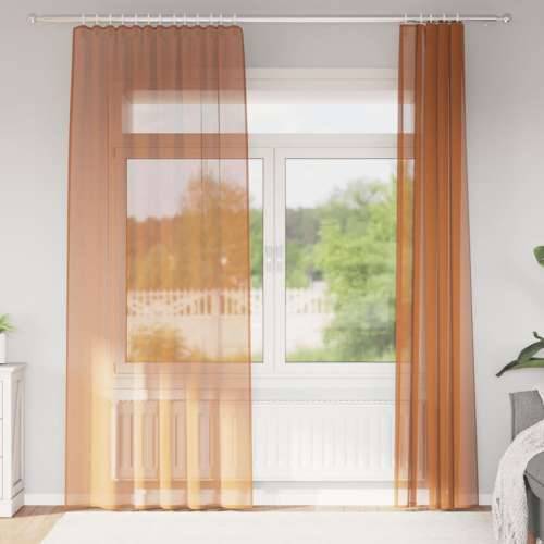 Voile zavjese s petljama 2 kom terakota 140x225 cm - Terakota 140 x 225 cm 1 s petljama Cijena