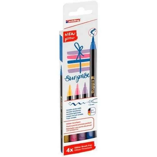 Set Flomastera Edding 1340 Brush Pisana Šljokice Torbicu 4 Dijelovi Cijena