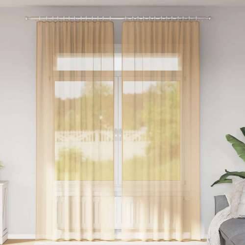Voile zavjese s petljama 2 kom pijesak 140x260 cm - Pijesak 140 x 260 cm 1 s petljama Cijena