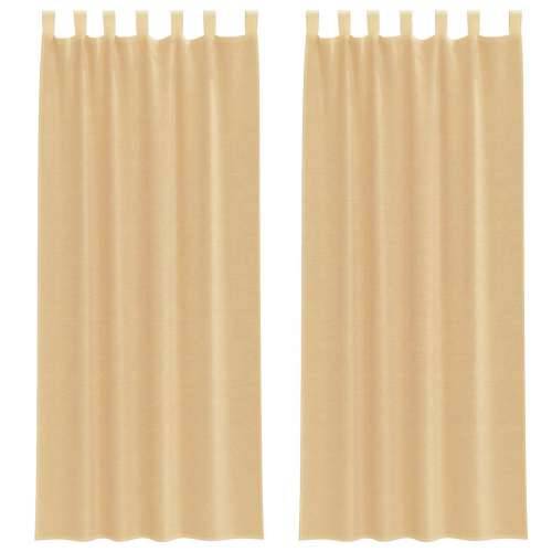 Voile zavjese s petljama 2 kom pijesak 140x260 cm - Pijesak 140 x 260 cm 1 s petljama Cijena