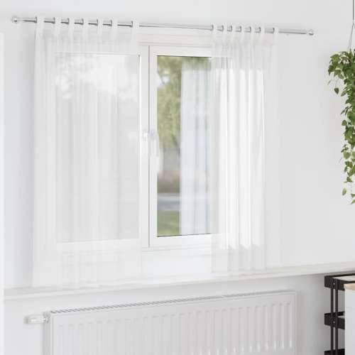 Voile zavjese s petljama 2 kom bijele 140x140 cm - Bijela 140 x 140 cm 1 s petljama Cijena