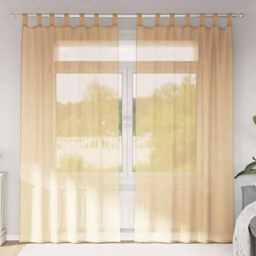 Voile zavjese s petljama 2 kom pijesak 140x225 cm - Pijesak 140 x 225 cm 1 s petljama Cijena