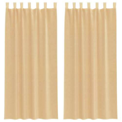 Voile zavjese s petljama 2 kom pijesak 140x225 cm - Pijesak 140 x 225 cm 1 s petljama Cijena