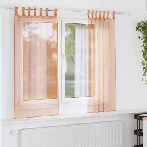 Voile zavjese s petljama 2 kom terakota 140x175 cm - Terakota 140 x 175 cm 1 s petljama Cijena