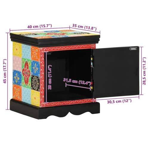 Noćni ormarić 2 kom višebojni 40x35x45 cm Puno drvo Mango - 2 Cijena