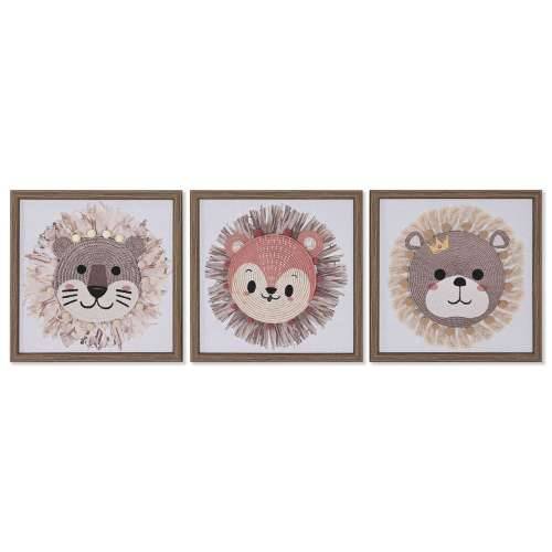 Platno Home ESPRIT Bijela Prirodno Children’s Životinje 30 x 2,6 x 30 cm (3 kom.) Cijena