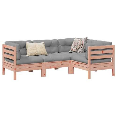 Vrtna garnitura - 4-dijelni set vrtnih sofa s jastucima od duglazije i jelovina - Prirodni douglas 1 Cijena