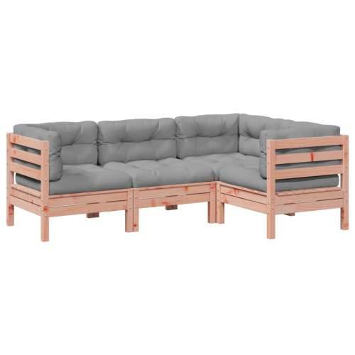 Vrtna garnitura - 4-dijelni set vrtnih sofa s jastucima od duglazije i jelovina - Prirodni douglas 1 Cijena